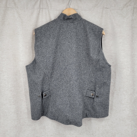 Powder River Outfitters Panhandle Slim Gray Wool Zip Equestrian Vest - Picture 5 of 11